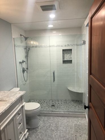 Complete bathroom remodeling - demo and finish work, plumbing, tiling, glass and electrical - start