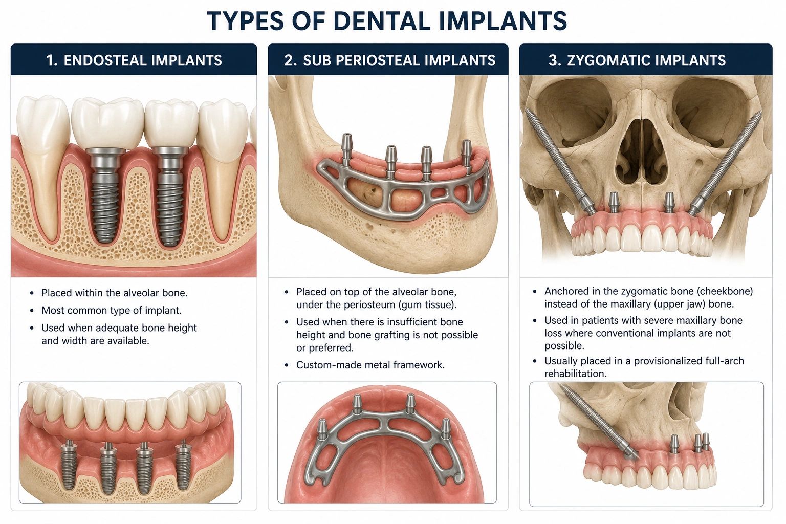 Types of dental implants