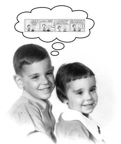 Me at age 6, with my little sister. Thinking of Peanuts!