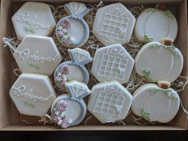 Bridal Shower Cookies, Will you be my bridesmaid, Wedding Party Cookies