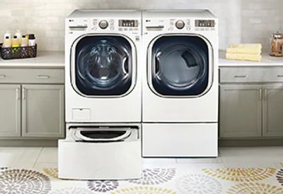 Washer and dryer in a laundry room