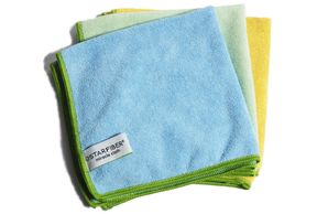 high quality microfiber cloth 16 by 16 inches three colors yellow blue green 