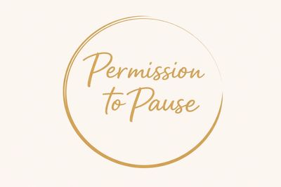 Cream background, gold Logo - Permission to Pause