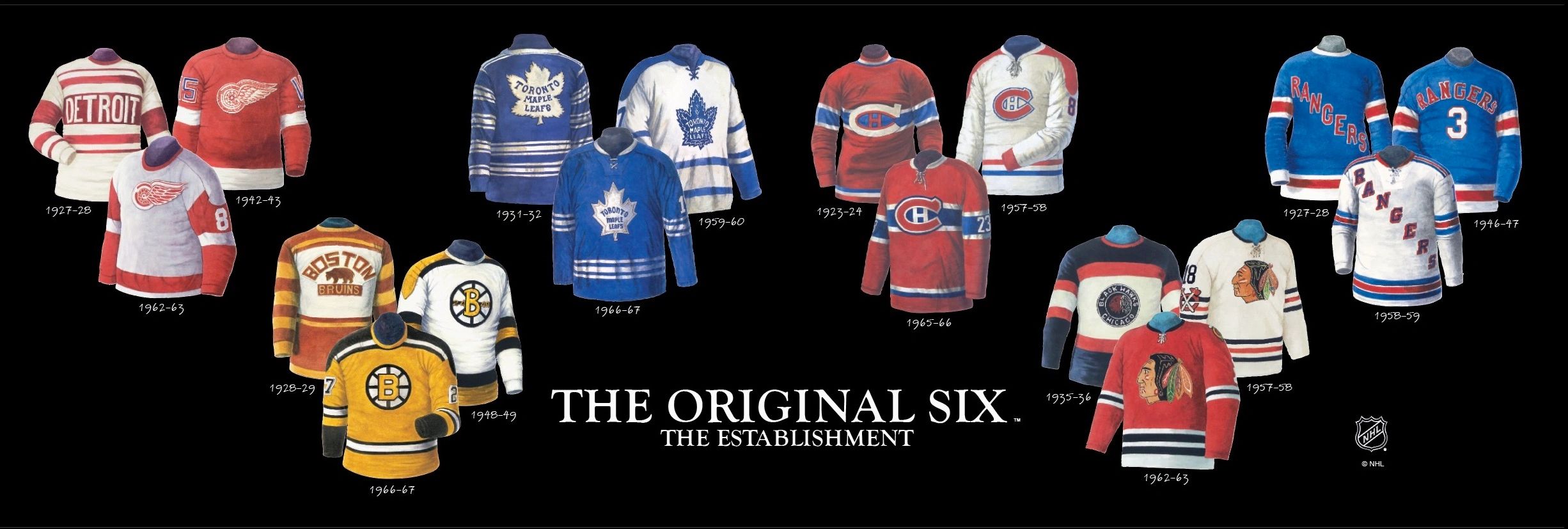 This "Original Six Jerseys" poster is one of the best selling posters in Canadian history.