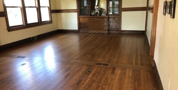 Cleaned and re-coated floors with an oil based polyurethane finish.