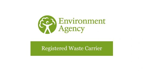 Registered Waste Carrier logo by the Environment Agency.