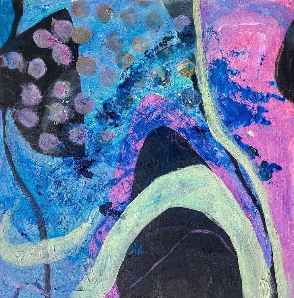 Desert Dawn
mixed media on birch panel 30x30cm
Journey: the Sahara desert's searing atmosphere