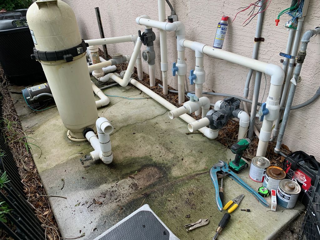 You can see the pump had been leaking for some time. Some of the valve handles were old and brittle