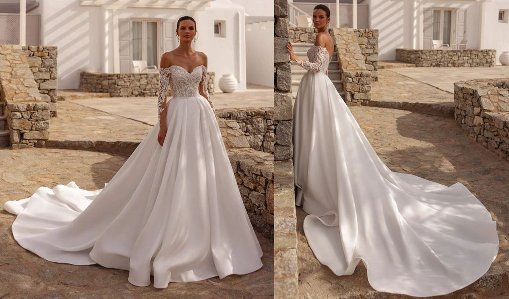 strapless corset illusion long sleeves tattoo effect beaded appliqués detachable mikado belt