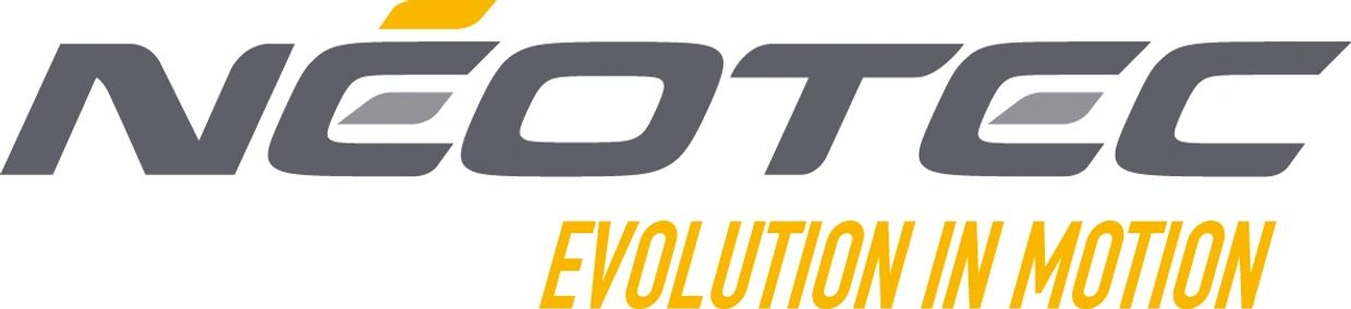 NEOTEC logo with the tagline Evolution in Motion in yellow.