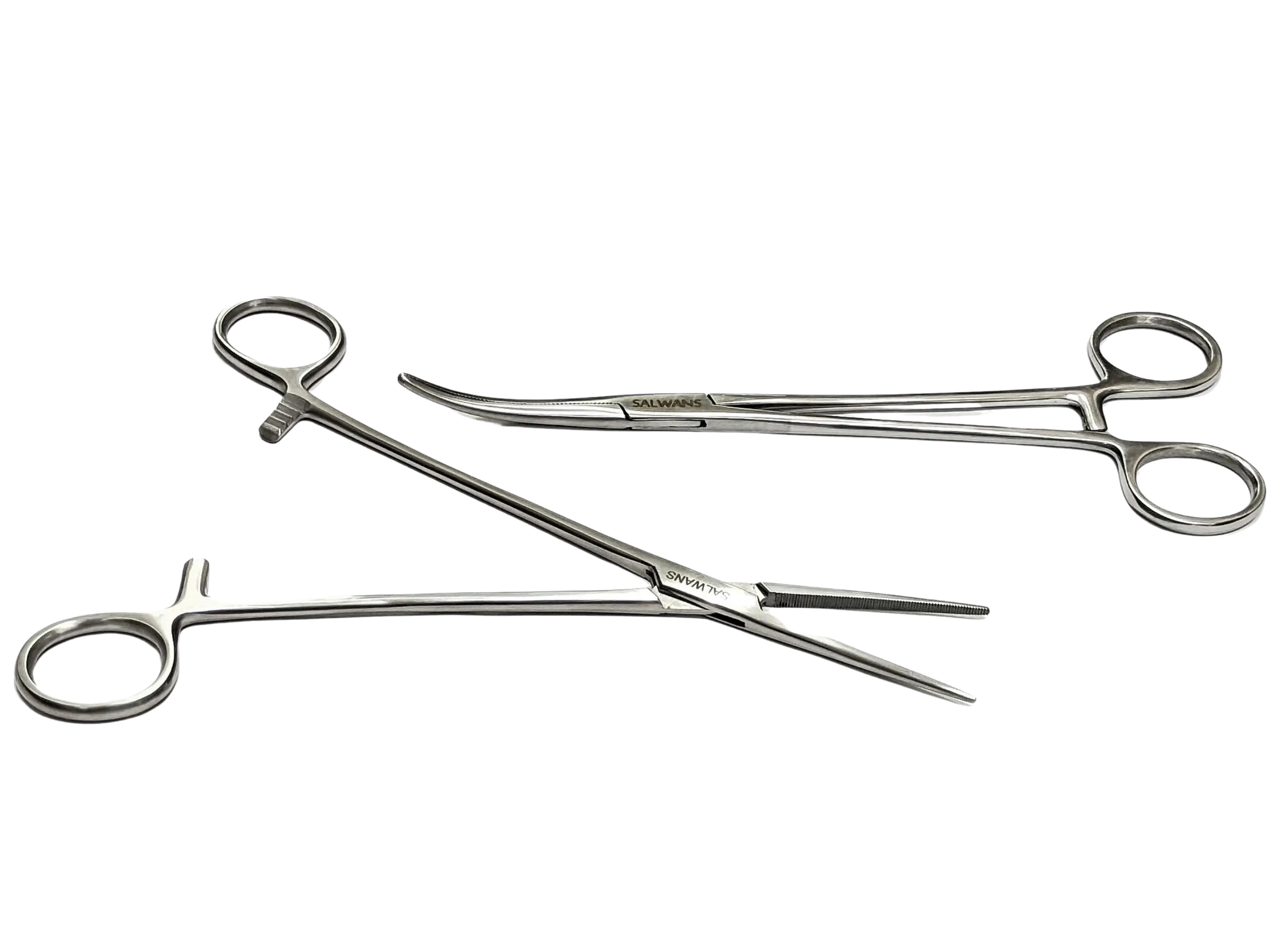 Stainless steel artery forceps used for clamping blood vessels in surgical procedures