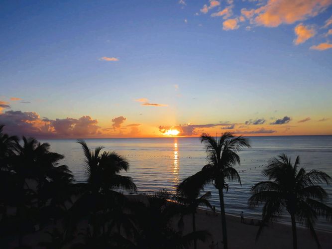 Sunset at Secrets Aura Resort and Spa on Cozumel, Mexico