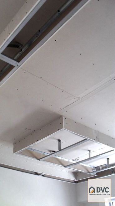 3D drywall ceiling installation in Burnaby with custom geometric design