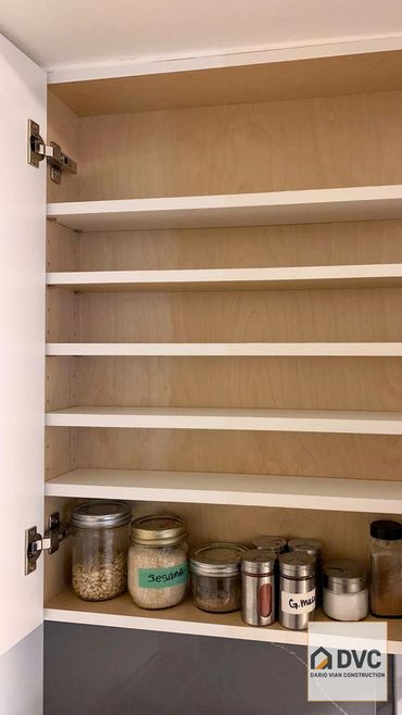 Cabinet shelf installation in Richmond to add storage and improve organization