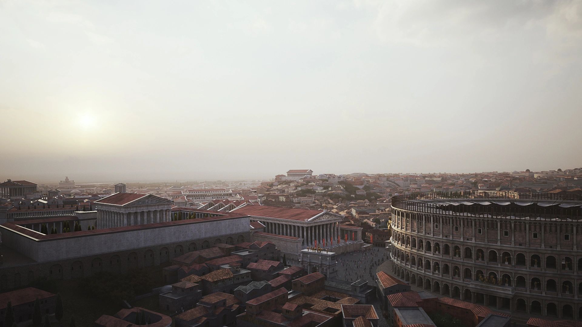 Aerial view of Ancient Rome available to download as 4K and HD stock footage.
