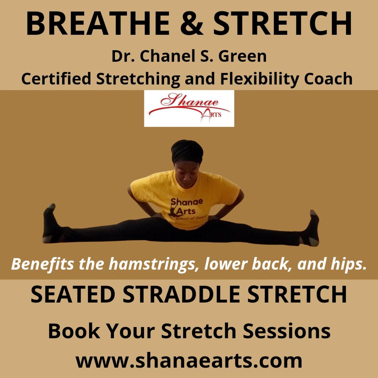 Stretching and Flexibility. Seated stradle stretch. Stretch tip.