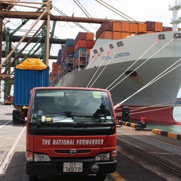 Our trucks at the dock