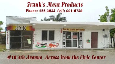 Frank's Meat front with A&K Foods on the left. 