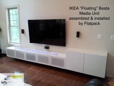 IKEA Besta Media unit assembled and installed by Flatpack Assembly