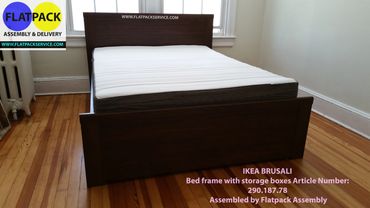 IKEA BRUSALI Bed frame with storage boxes Article Number: 290.187.78
Same Day Furniture Assembly