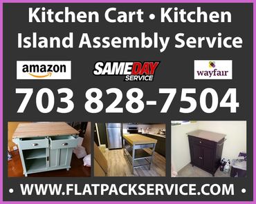 Kitchen Cart • Kitchen Island Assembly Service in Washington DC • 703 828-7504 • Flatpack Assembly •