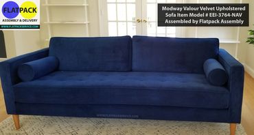 Modway Valour Performance Velvet Upholstered Sofa Item model # EEI-3764-NAV