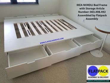 IKEA NORDLI Bed frame with storage Article Number: 003.498.492
Furniture Assembly Service Near Me
