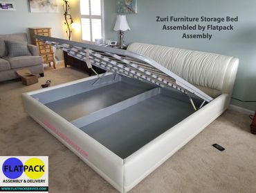 Artemis Fabric Storage Bed • Marlo Leather Bed – Black • Dior Leather Bed • ZURI FURNITURE • 