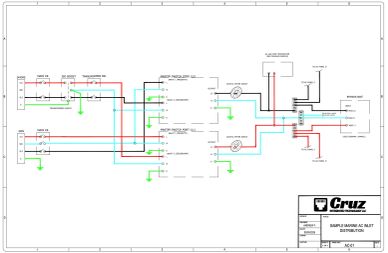 Electrical wiring diagram for a Cruz sample board AC heat control system.