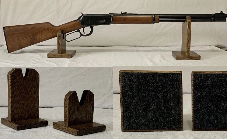 Oak wood single gun stand