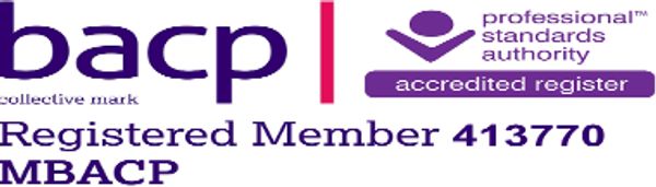 BACP registered member logo with membership number and MBACP.