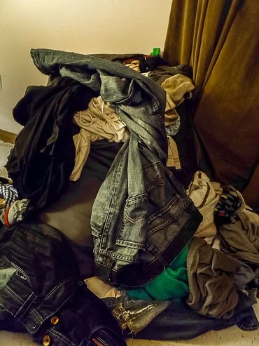 A man's thoughts, spill out the back of his head