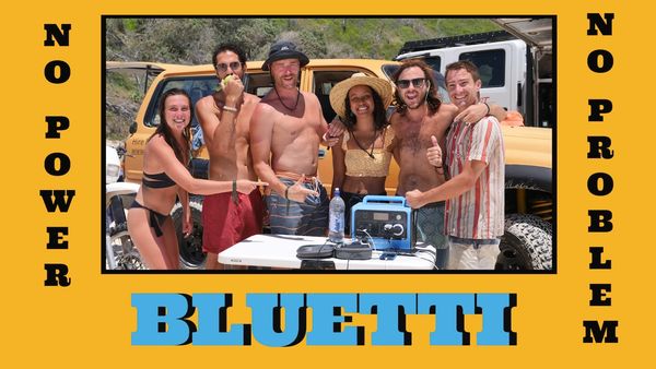 Review Bluetti EB70 Power Station Fraser Island Queensland Australia with a group of backpackers.