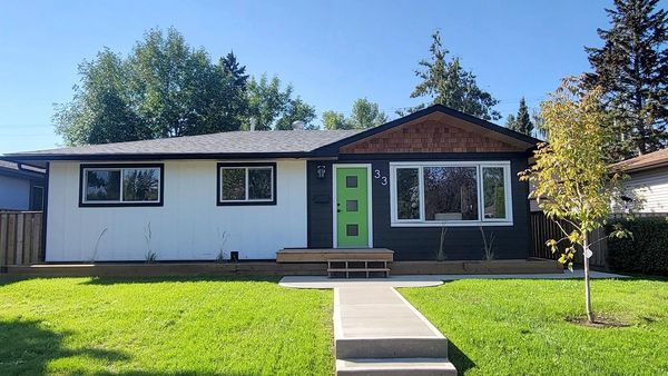 Front yard landscaping, house exterior, modern curb appeal, Hardie Siding, New Windows, New Concrete