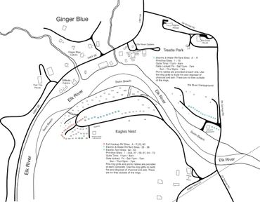 Property Map of Ginger Blue, Trestle Park, and Eagles Nest in Noel - Ginger Blue, MO on Elk River.