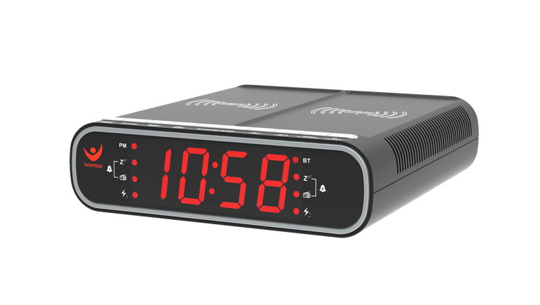 Alarm Clock with Dual Wireless Charging

