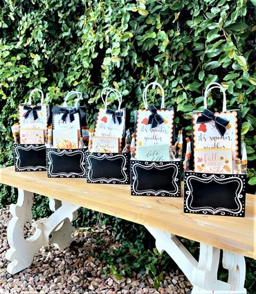 Fall-themed gift bags - custom.