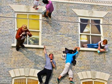 Dalston House art installation by Argentinian artist Leandro Erlich, London.