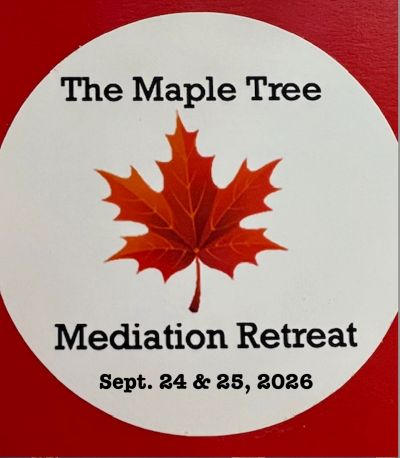Logo for The Maple Tree Mediation Retreat with dates.