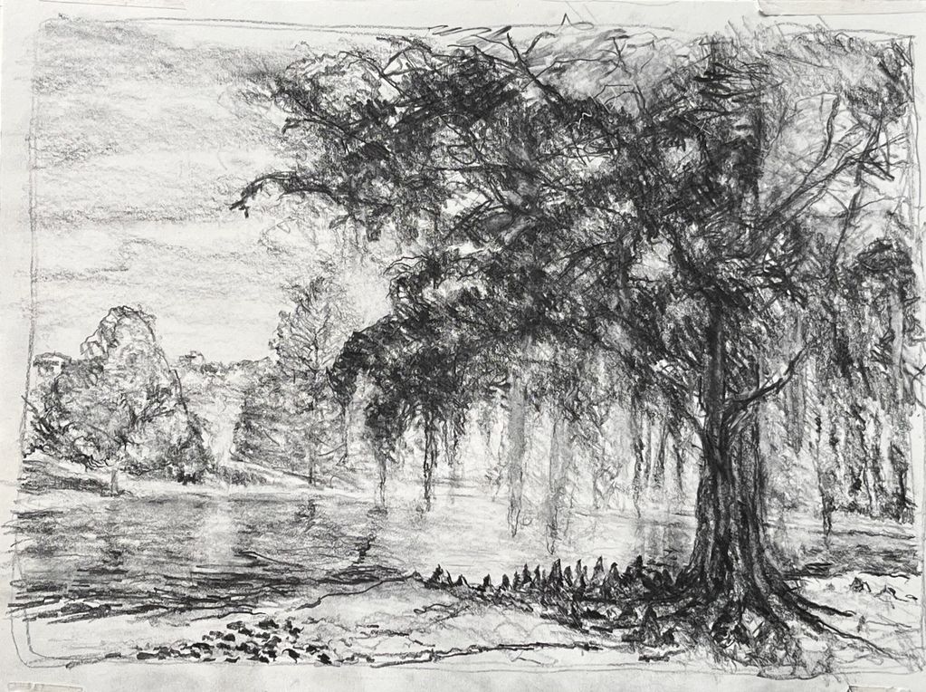 An original pencil drawing by Florida Artist Joe Ihns.