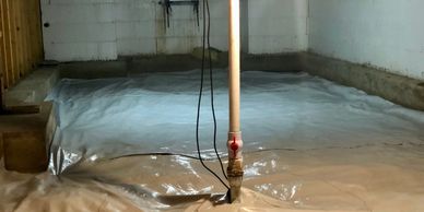 vapor retarder installation for a soil gas reduction system,certified radon mitigation, NRPP, aarst,