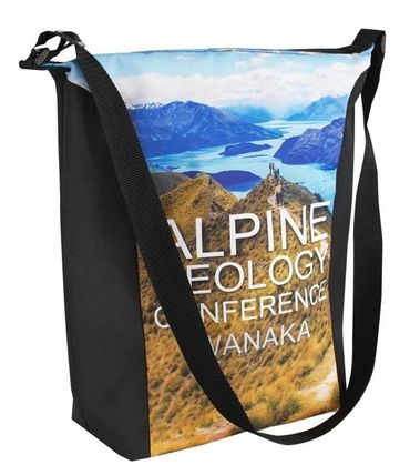 Black bag with mountain landscape