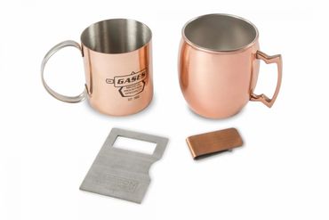 Copper mugs and metal bar accessories