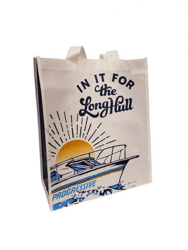 White boat themed canvas tote