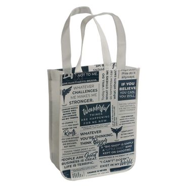 Tote bag with newspaper print