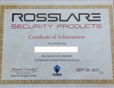 CERTIFICACION ROSSLARE