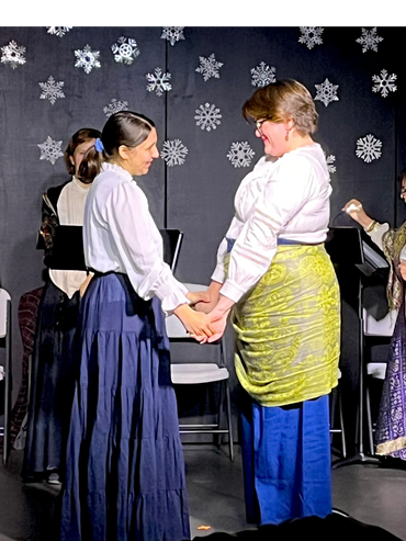 Jordan Chenette as Lavinia Willoughby and Raven Rose as Margaret Dashwood.