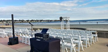 wedding ceremony sound speakers microphone battery powered couple wireless family beach outdoor