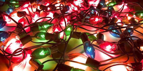 Professional christmas lights in a string