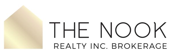 Logo of The Nook Realty Inc. Brokerage with a gold house icon.